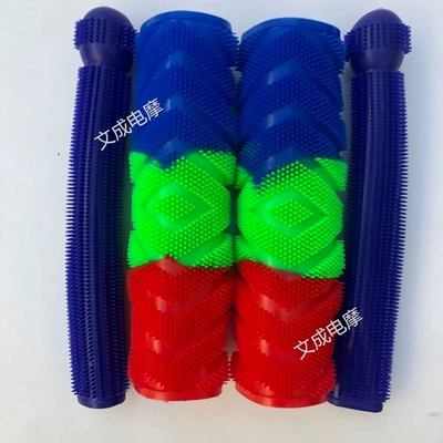 Motorcycle Handle Cover, handlebar gloves, non-slip, sweat-absorbing, anti-freeze - tri-color-red-green-and-blue-blue-brake-handle-cover