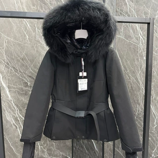 秋冬蒙口滑雪羽绒服收腰显瘦加厚狐狸毛防风保暖外套900蓬松度