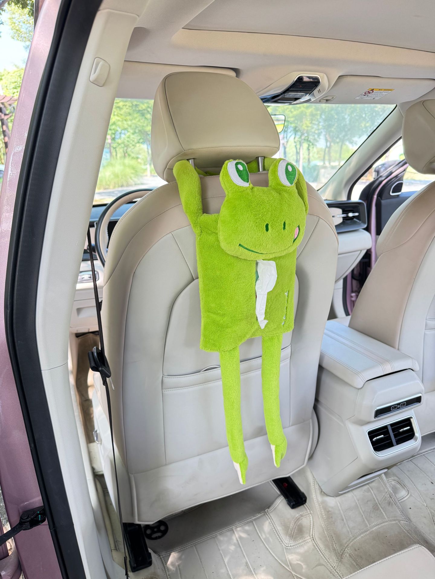Cartoon Car Tissue Box Creative Car Tissue Bag Abstract Cute Monkey Frog Doll Seat Back Hanging Tissue Holder