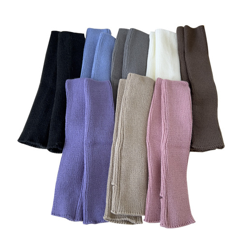 Millennium Sock Covers Women's Knitted Leg Covers Gray Medium Tube Japanese Style Y2K Warm Leg Guards Leg Covers Manufacturer Wholesale