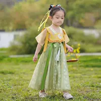 Детский стильный летний тонкий новый костюм Hanfu для малышей, древний костюм феи, новое платье принцессы для девочек, платье Hanfu