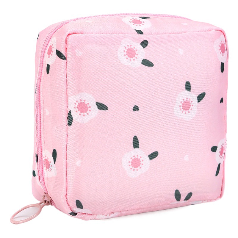 Bolsa de almacenamiento de servilletas sanitarias de dibujos animados lindo período fisiológico de las niñas bolsa de tía Portátil Bolsa de almacenamiento de servilletas sanitarias bolsa pequeña de gran capacidad