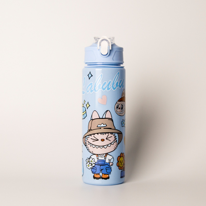 外国貿易クロスボーダー漫画透明大容量スナップオンノズル子供用プラスチックウォーターカップポータブル落下防止ケトルスペースカップ|undefined