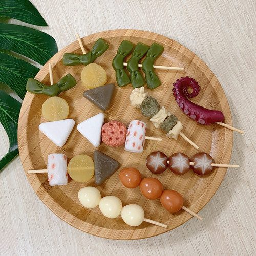 Simulation mini Oden skewers Malatang model DIY decorative shooting props children's play house toys