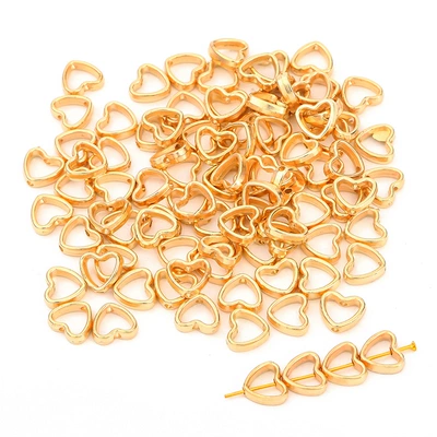 Zərgərlik ara hissələri, Cut Out Shaped Spacer Beads - gold-heart-shaped-12x11mm-50-pcspack
