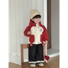 湖州织里童装新款 女童韩版连帽棉服夹棉保暖冬季棉服 儿童冲锋衣