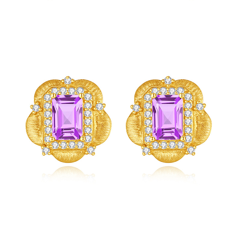 EH0085 골드 컬러-1 자수정 스톤