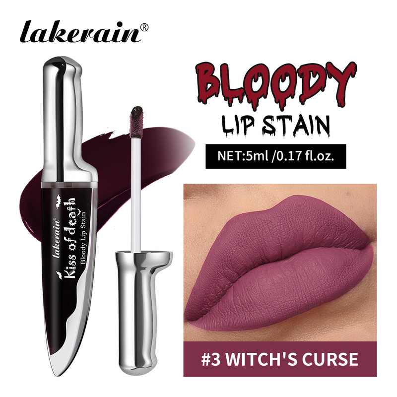 lakerain跨境外贸万圣节主题唇彩Bloody Lip Stain持久变色唇釉|undefined