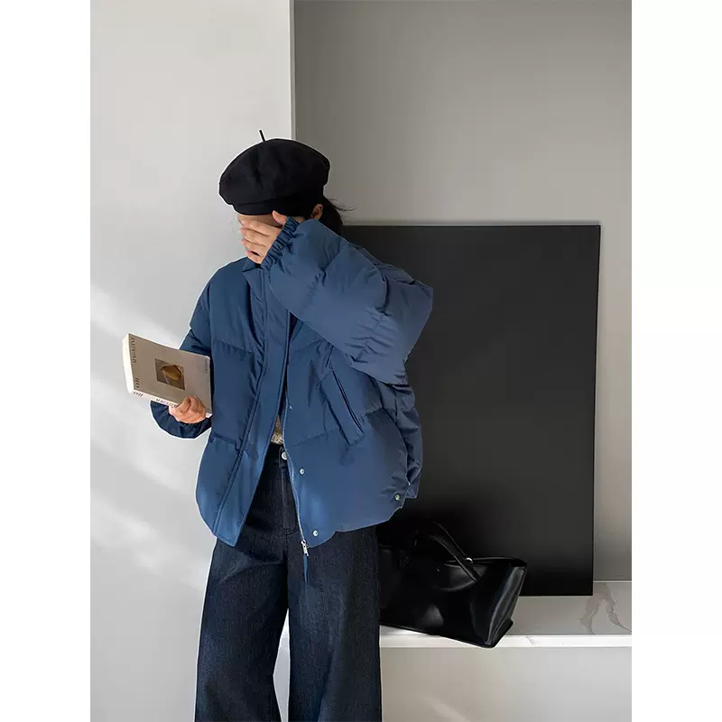 江左 白雪公主羽绒服 立领新国标90白鸭绒面包服冬季加厚外套1273