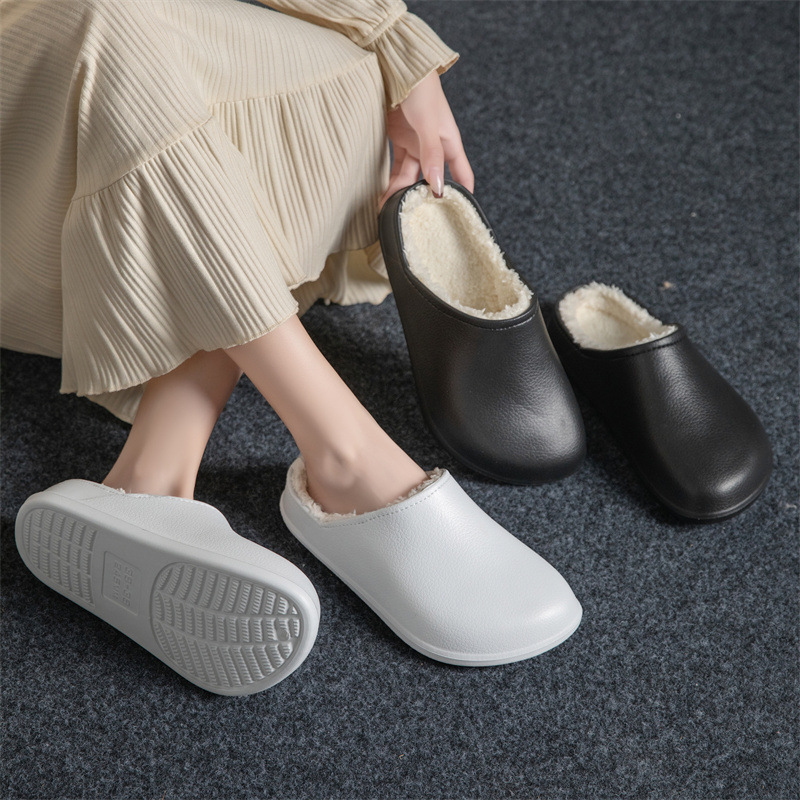 EVAコットンスリッパ男女カップル冬家室内寮滑り止め防水加毛包頭ベーケン一足|undefined
