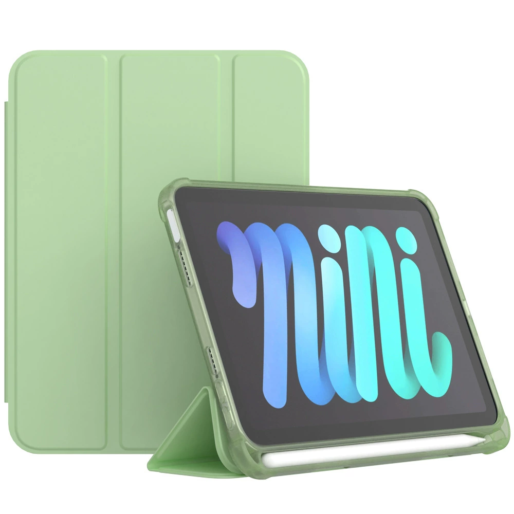 Защитный чехол (iPad) для iPad mini 6 — PU и силиконовый трёхстворчатый подставка, слот для ручки, соты против падения