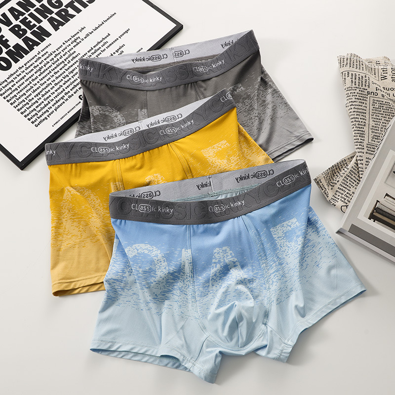 Pantalones cortos de hombre de alta calidad, pantalones de cuadrangular de hombre, pantalones cortos de ángulo plano de hielo, 7A, pantalones íntimas antibacterianas de hombre