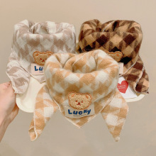 儿童卡通围巾秋冬季新款男童女童保暖围脖可爱宝宝婴儿百搭三角巾