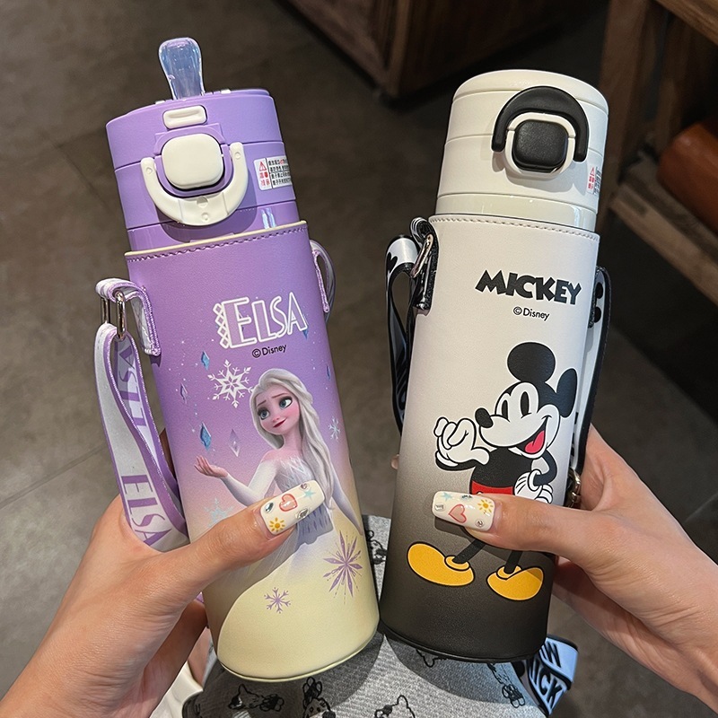 かわいい子供のダブルドリンク保温カップ316ステンレス男性女の子学校専用カップセット付き転倒防止ストローカップ|undefined