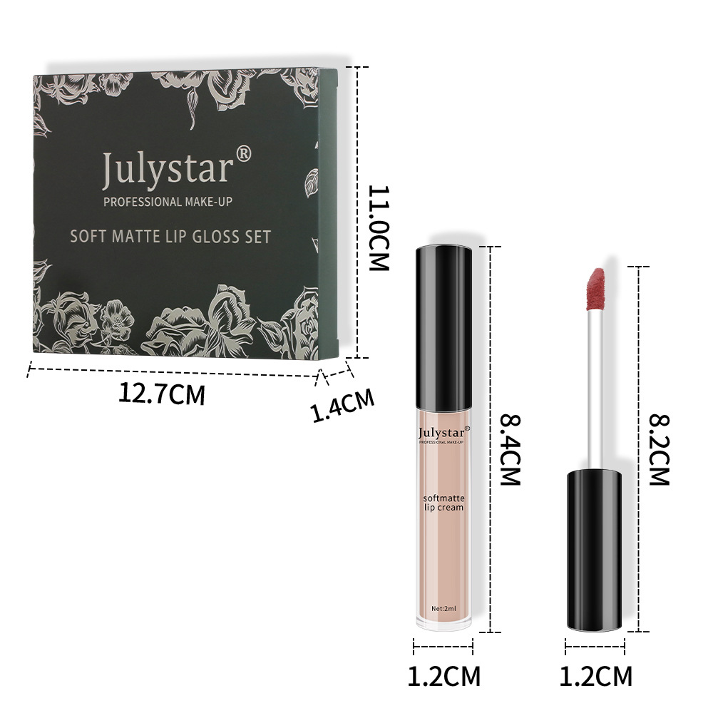 carina Trucco opaco, lucidalabbra multicolore, colore facile da applicare, set di rossetti a tazza antiaderente, a lunga durata_voghion.com