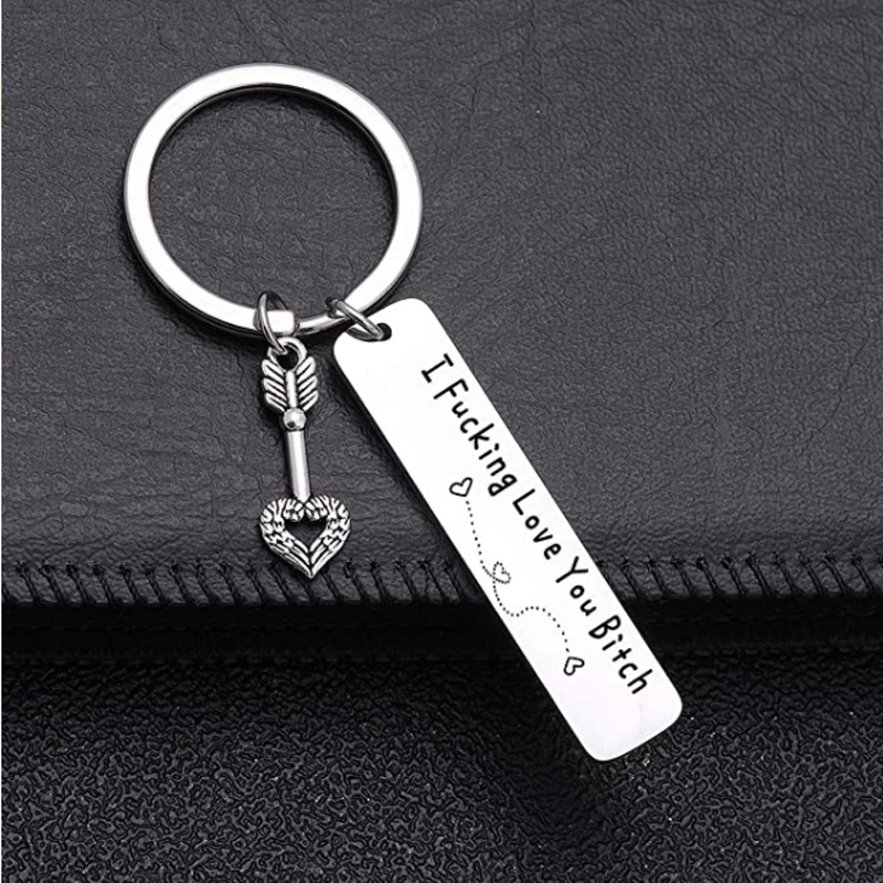 Letter Pattern Unisex Gender 1 Piece Simple Style Letter Stainless Steel Plating Unisex Bag Pendant Keychain