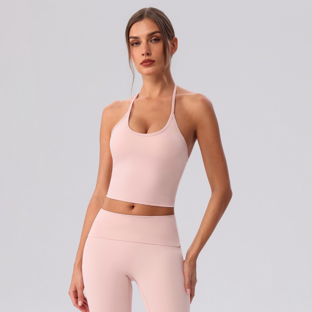 cinturón de hombro delgado chaleco de yoga ventilador camisa deportiva apretada de entrenamiento seco rápido