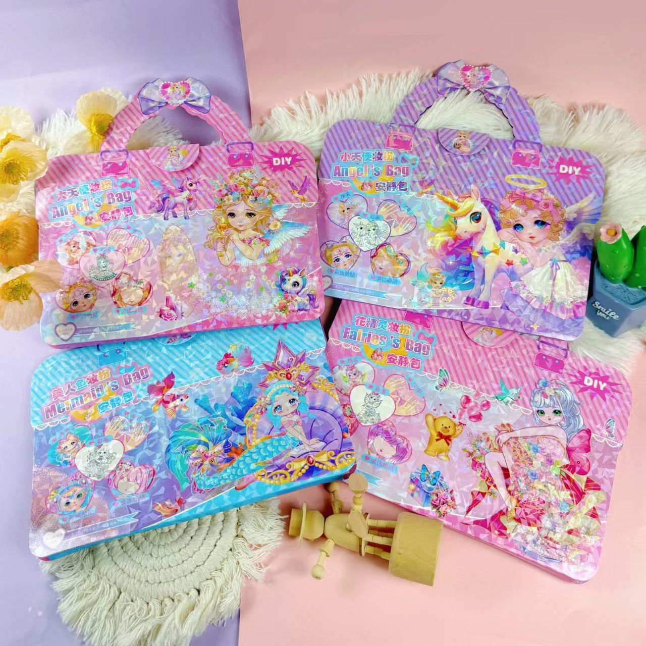 Maquillaje Vestir Libro de pegatinas Pintura en color para colorear Regalos para niñas Juguetes educativos de bricolaje hechos a mano para niños Belleza Libro tranquilo