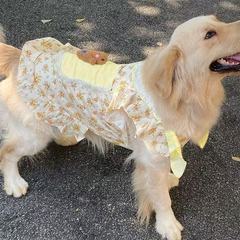 ペット犬服ゴールデンレトリバーラブラドールサモエドボーダーコリー中型犬大型犬超かわいい花柄服