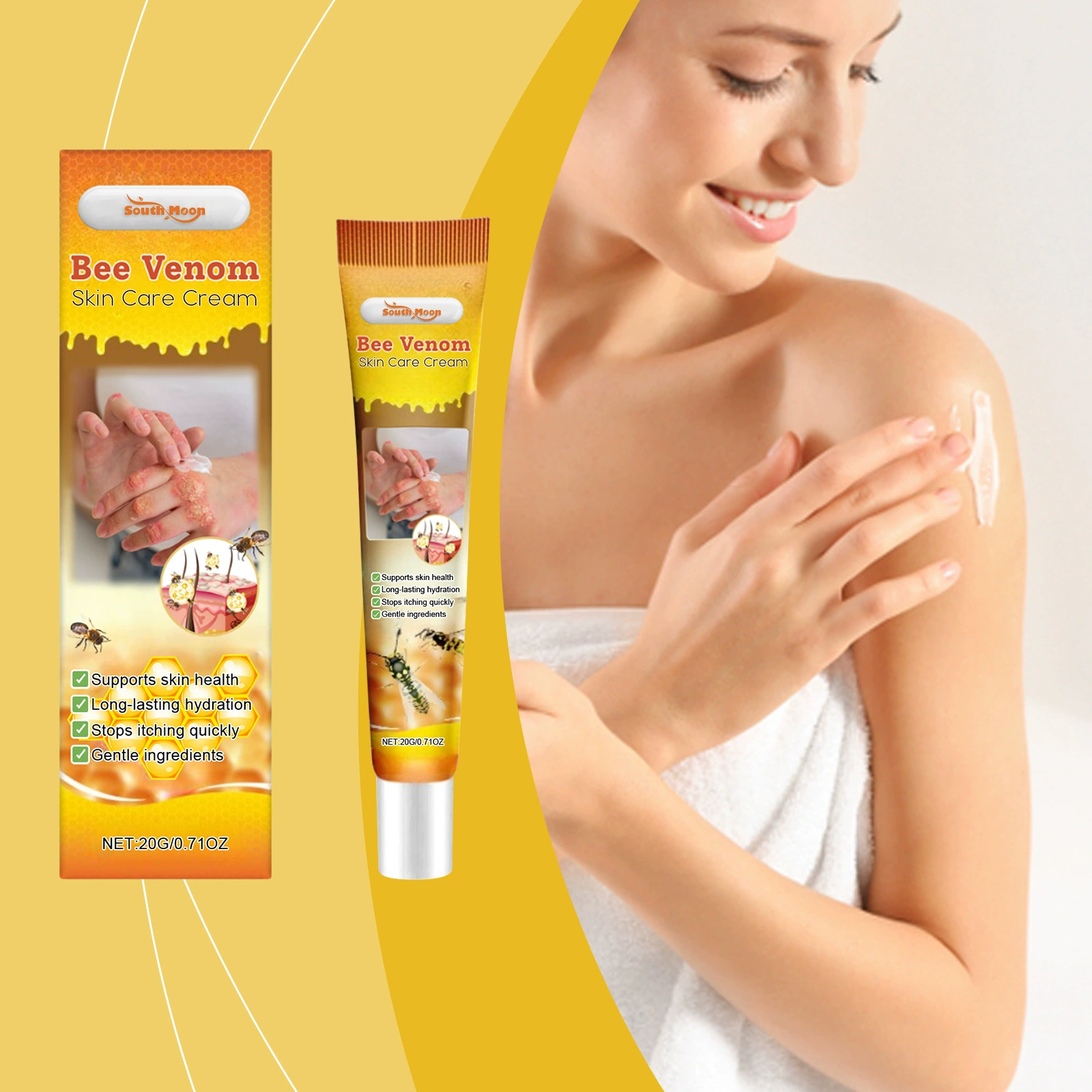 Крем для ухода за кожей SOUTH MOON Нежное увлажнение Увлажняющий для кожи Легко впитывается Питает кожу тела