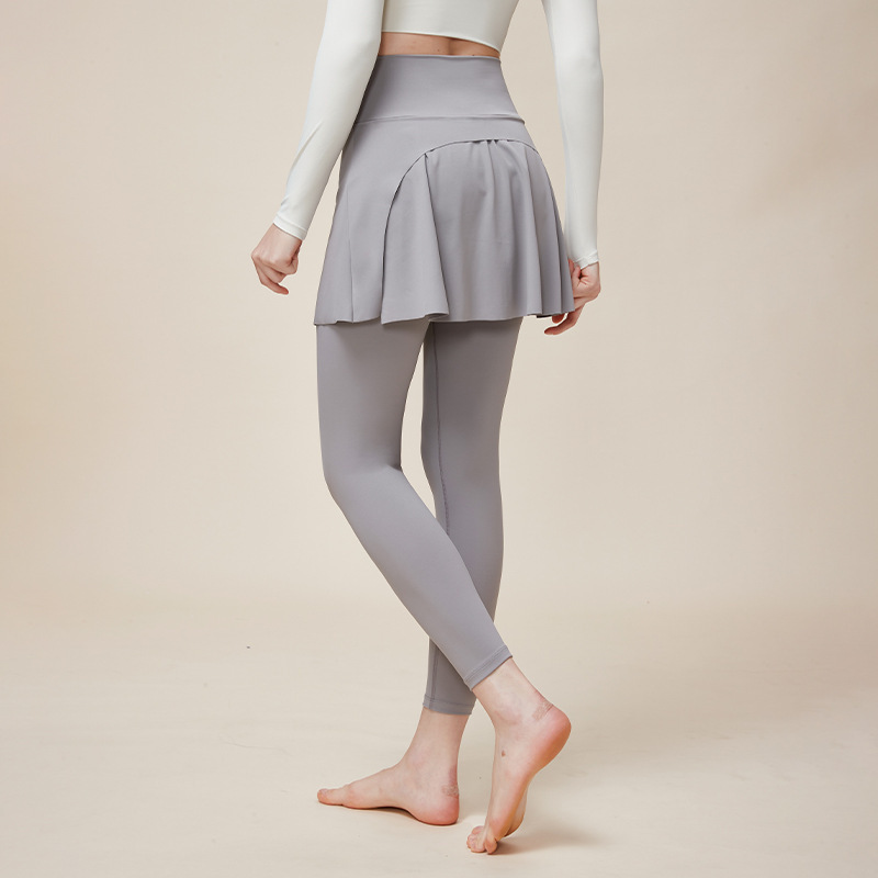 【Precio fijo】Pantalones deportivos de cintura alta para correr, de alta elasticidad, sensación de ligereza, de secado rápido, adelgazantes, dos en uno image 4