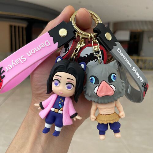 Ghost Slayers Kimetsu Keychain Car Keychain Cartoon Anime Figure School Bag Charm Arcade Prize Small Gift Wholesale