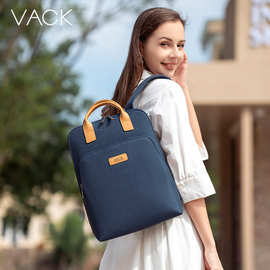 vack2025新款双提手女士高级感商务背包防水面料14寸电脑双肩包。