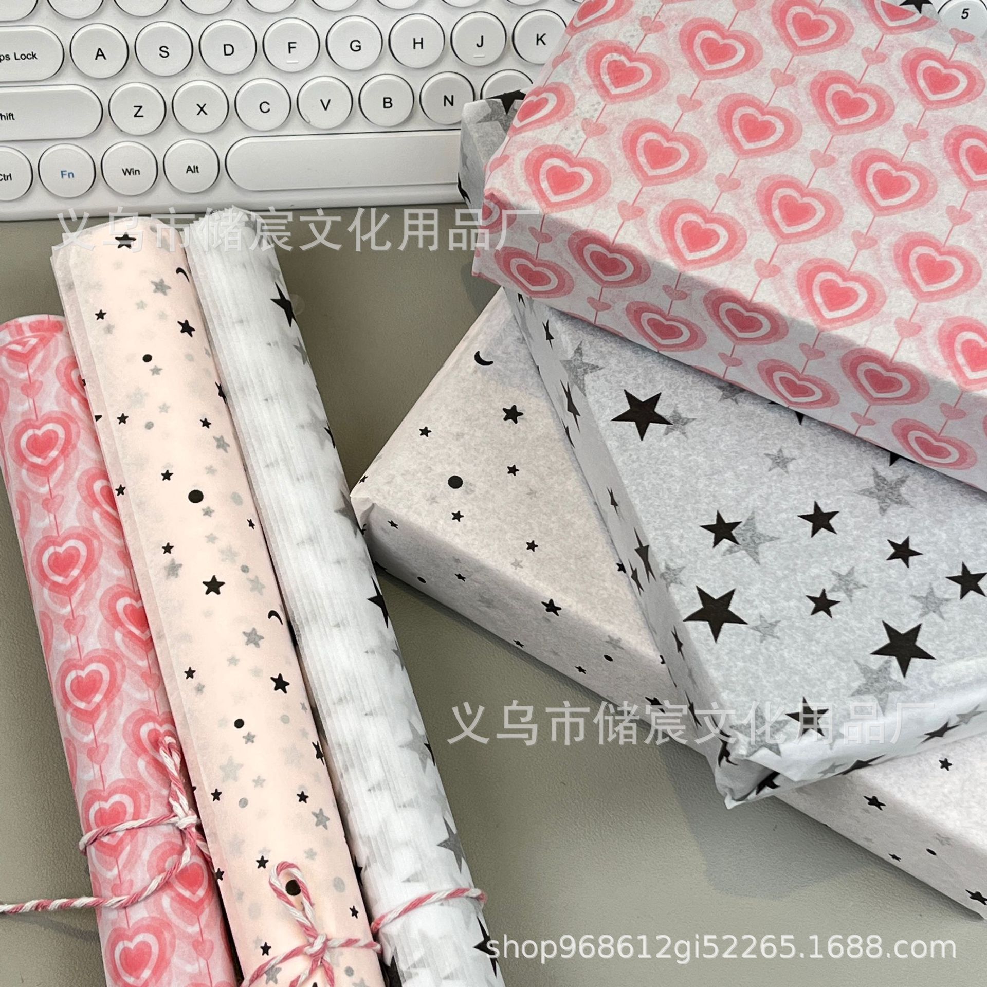 Tarjeta de embalaje de papel de pera de alto aspecto embalaje regalo decoración material papel amor estrella papel de pera barato