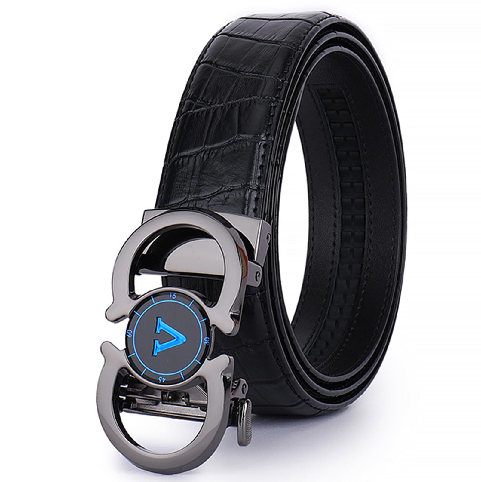 Cinturón de cuero genuino para hombre, informal, de negocios, impreso, popular, resistente a los arañazos y al desgaste, hebilla de cinturón, fabricante transfronterizo, venta directa al por mayor