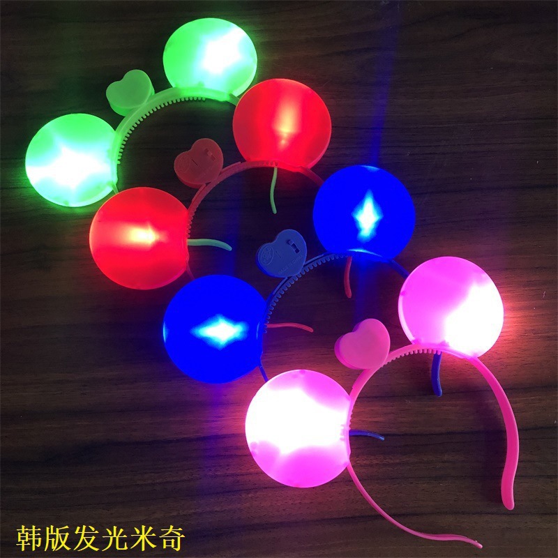 Mercado nocturno de Amazon tocado luminoso con lámpara tocado luminoso de cuerno de toro brillante tocado para el cabello brillante tocado para el cabello pinzas para el cabello