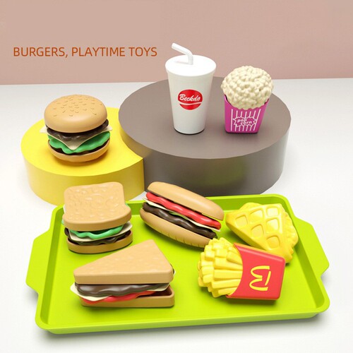 2024 Shopee cross-border new toys children’s play house toy set simulated fast food snacks vegetables and fruits