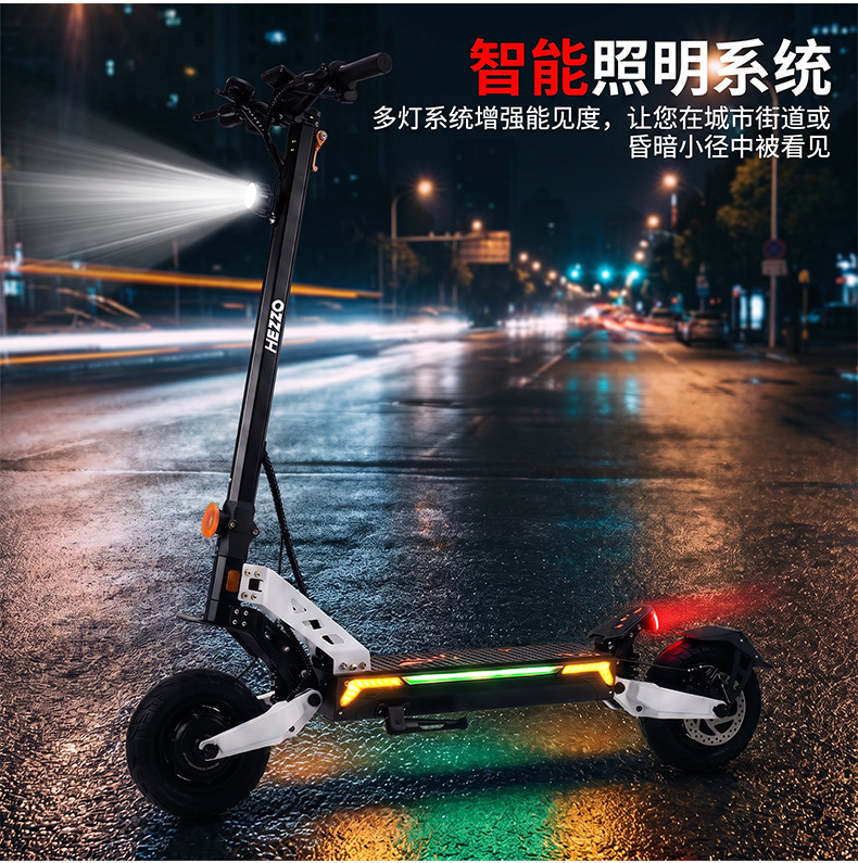 New cross-border electric scooter 48v dual shock absorption outdoor portable folding mobility scooter for adult commuting