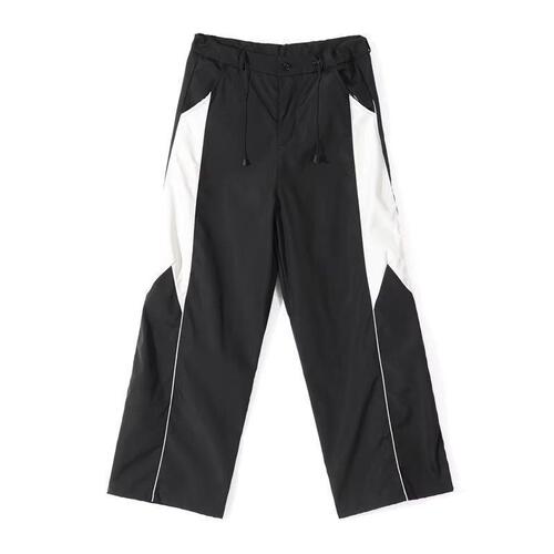 Japanese-style cool handsome, side button pattern decoration, casual daily, niche design sense, men's spring and autumn straight combat pants