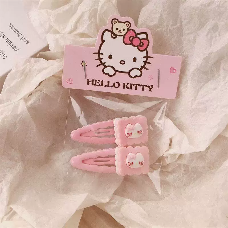 Аксессуар для волос (Hello Kitty) набор из 6 шт. — розовые заколки и резинки, пудровый дизайн