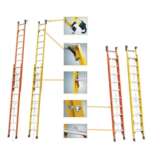 Безопасная пожарная изолированная лестница Лестница в елочку Телескопическая лестница Одиночная лестница высокого напряжения из стекловолокна Электрическая удочка Соединительная лестница