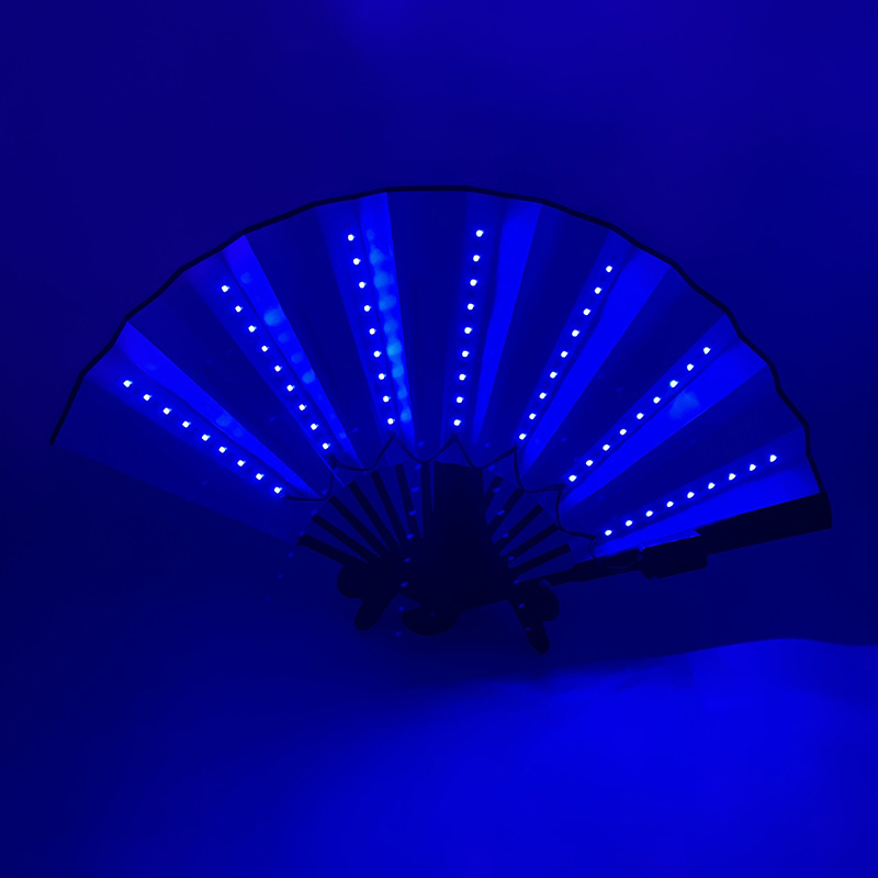 8-pulgadas luminoso ventilador luminoso colorido LED luminoso plegable ventilador bar discoteca fiesta escenario atmósfera props