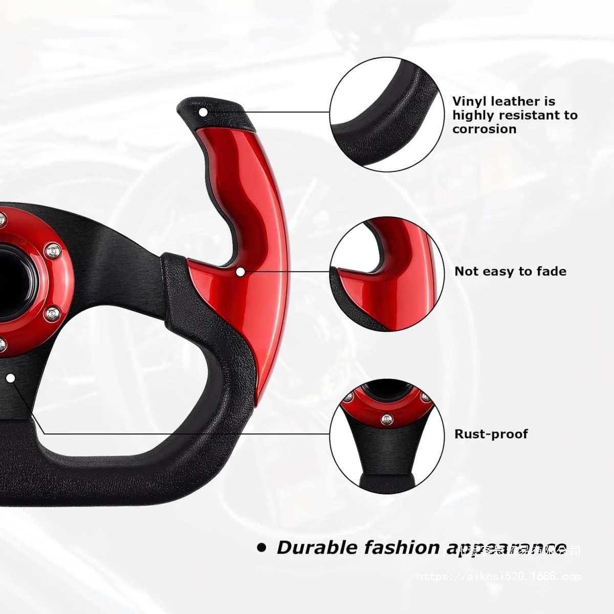 Car Modified Pu Steering Wheel Competitive Game Kart 13-Inch 320mm Imitation Racing Steering Wheel Adaptable to Universal