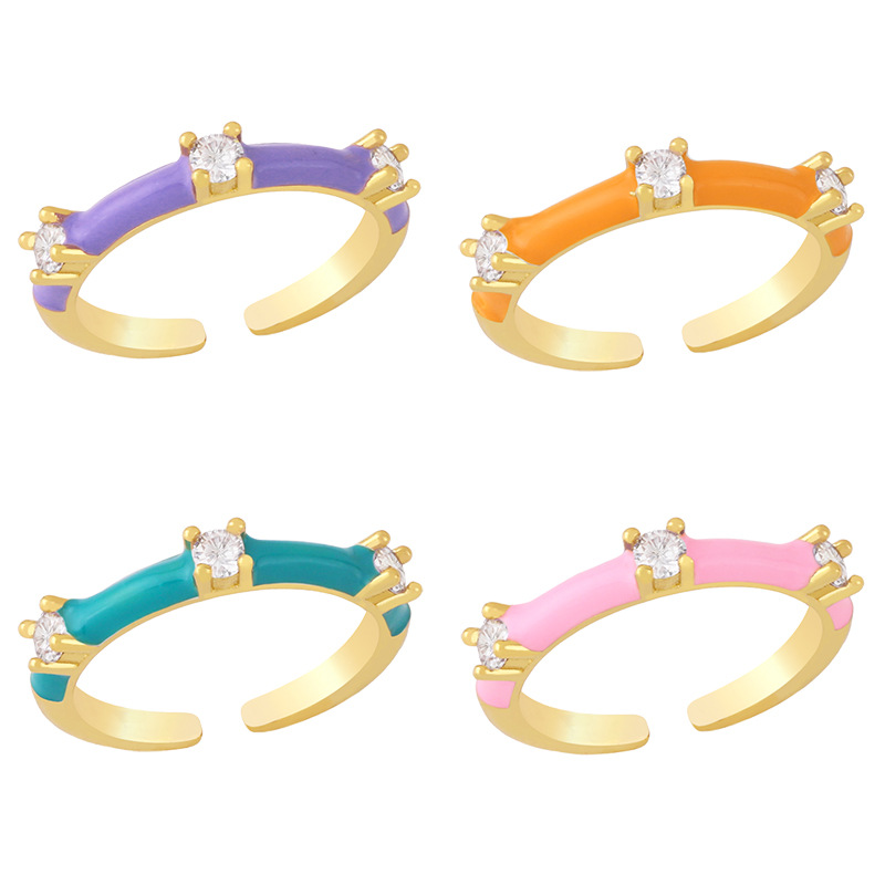Retro geometric fashionable ring with zircon