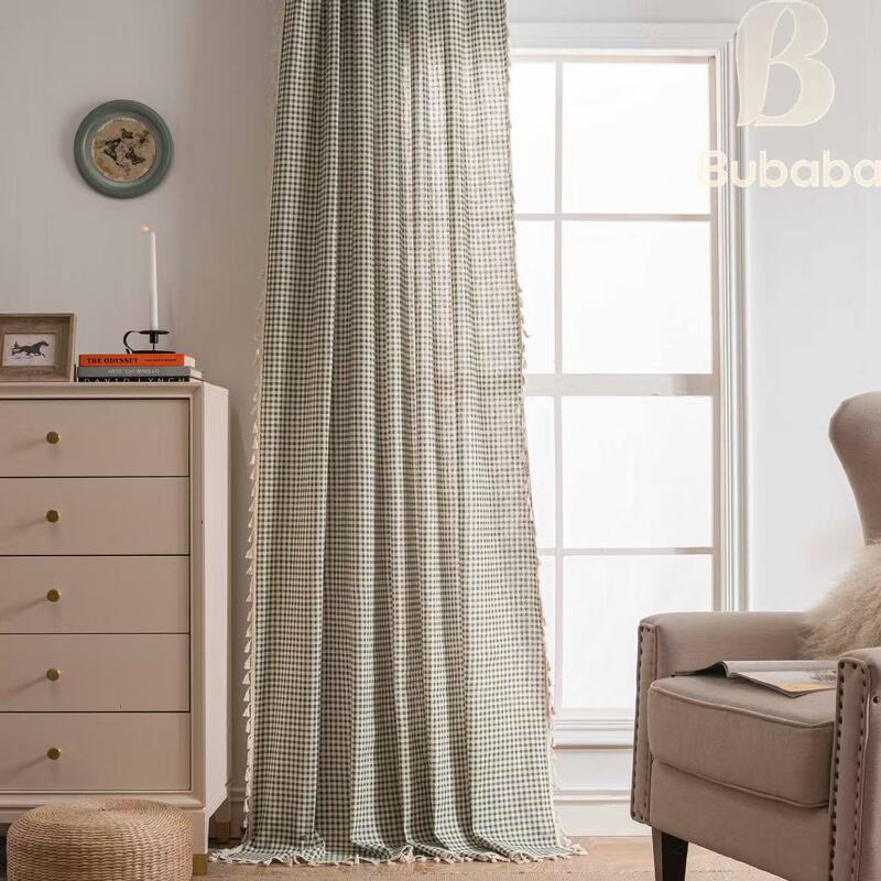 Pastoral Style Door Curtain, High-End Dormitory Curtains, Bedroom, Living Room, Balcony, French-Style No-Drill Cotton and Linen Curtains Wholesale Pastoral Style Door Curtain, High-End Dormitory Curtains, Bedroom, Living Room, Balcony, French-Style No-Drill Cotton and Linen Curtains Wholesale