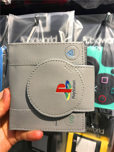 Playstation Gamepad Wallet Men's Wallet Student Gray Short Bifold Men's Coin Purse
