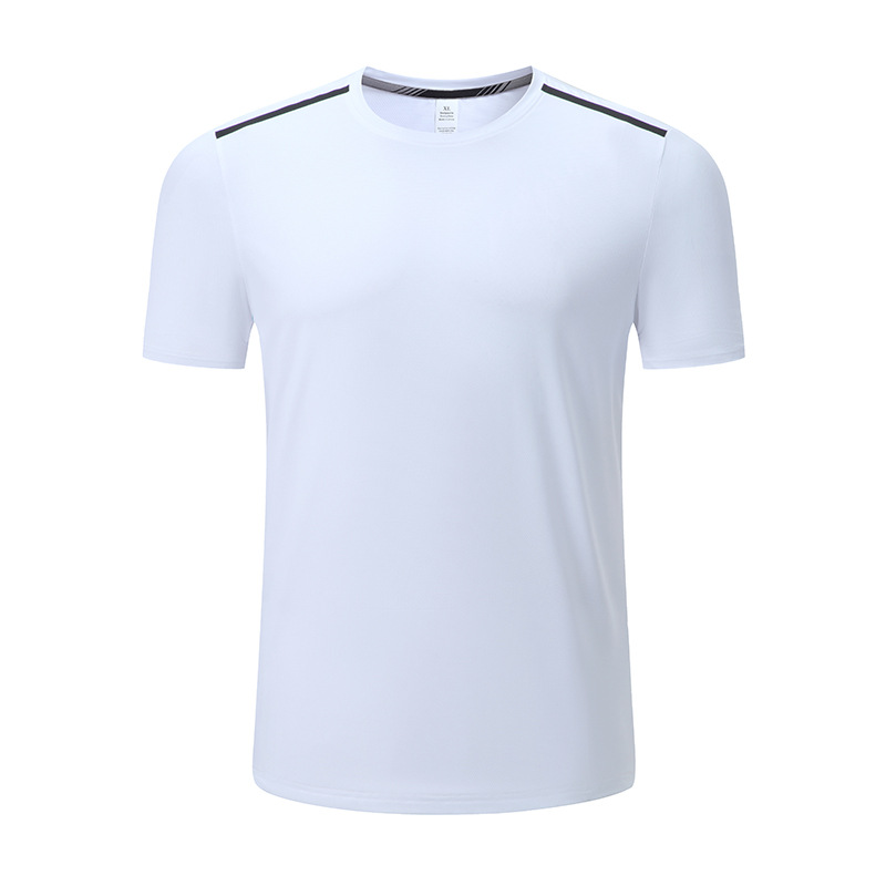Cross-border nylon de secado rápido camiseta hombres Amazon eBay fitness correr cuello redondo deportes hielo seda manga corta entrenamiento top