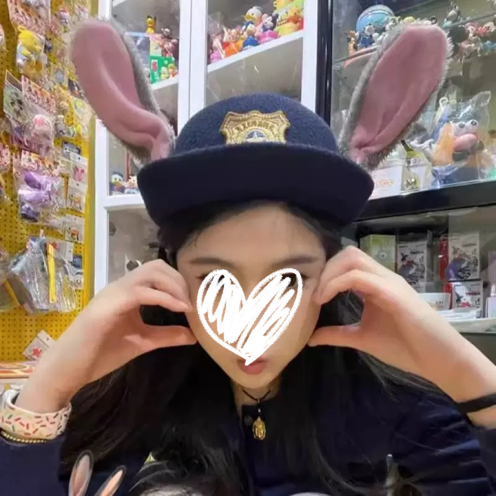 兔子警官帽子儿童COS卡通兔耳朵头饰女童洛丽塔裙装饰可爱朱迪帽