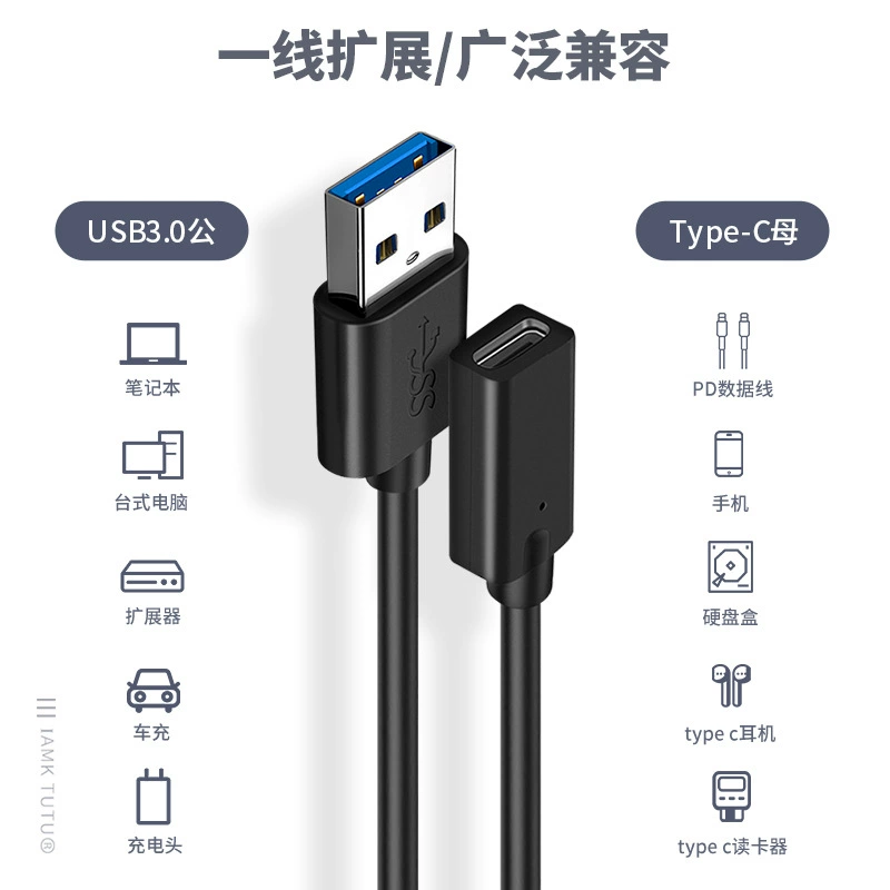 Шестнадцатисимвольный переходник Type-C матерью к USB 3.0, продольный кабель данных зарядки USB-C