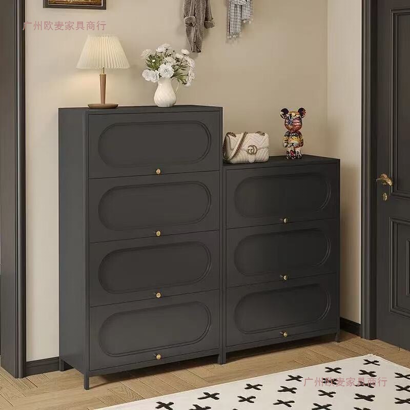 Steel Shoe Cabinet for Home Entrance Indoor Entry Door New 2025 Popular Floor-Standing Multi-Layer Dust-Proof Shoe Rack Storage Cabinet