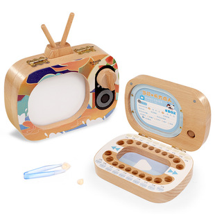 Wooden children's nipple Memorial box girl's tooth replacement collection box nipple box boy's TV storage Memorial