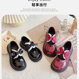 Girls small leather shoes wholesale 2024 spring new girls western style princess shoes big children students dance shoes shoes