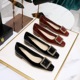 179-3 Spring and Autumn Fashion Flat Heel Soft Sole Lacquer Small Square Head Women's Shoes Metal Rhinestone Buckle Versatile Low Heel Shoes