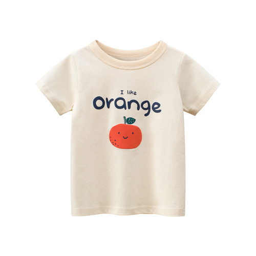 27home Korean style children's clothing summer new product 2024 children's short-sleeved fruit T-shirt female baby clothes one piece drop shipping