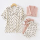 Women's Pajamas Mi Xi Catman Cotton Satin Pointed Collar Short Sleeve Trousers suit Fashionable Outwear T