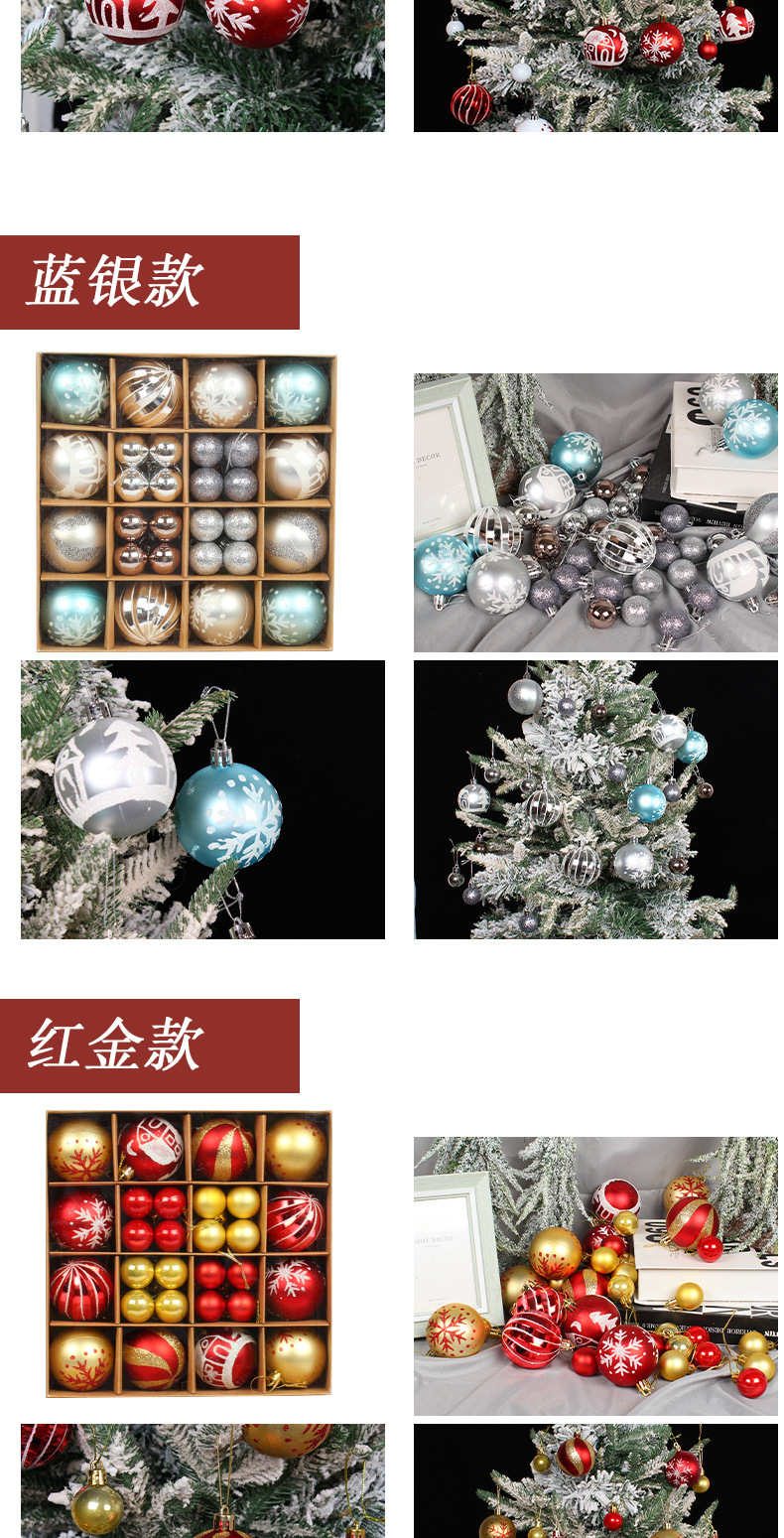 圣诞节装饰彩球礼盒套装创意彩绘圣诞球派对圣诞树吊球挂件详情5